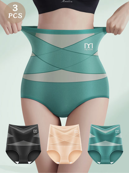 3 Pack High Waist Body Shaping Panties, Tummy Control Hi-Waist Short for Women