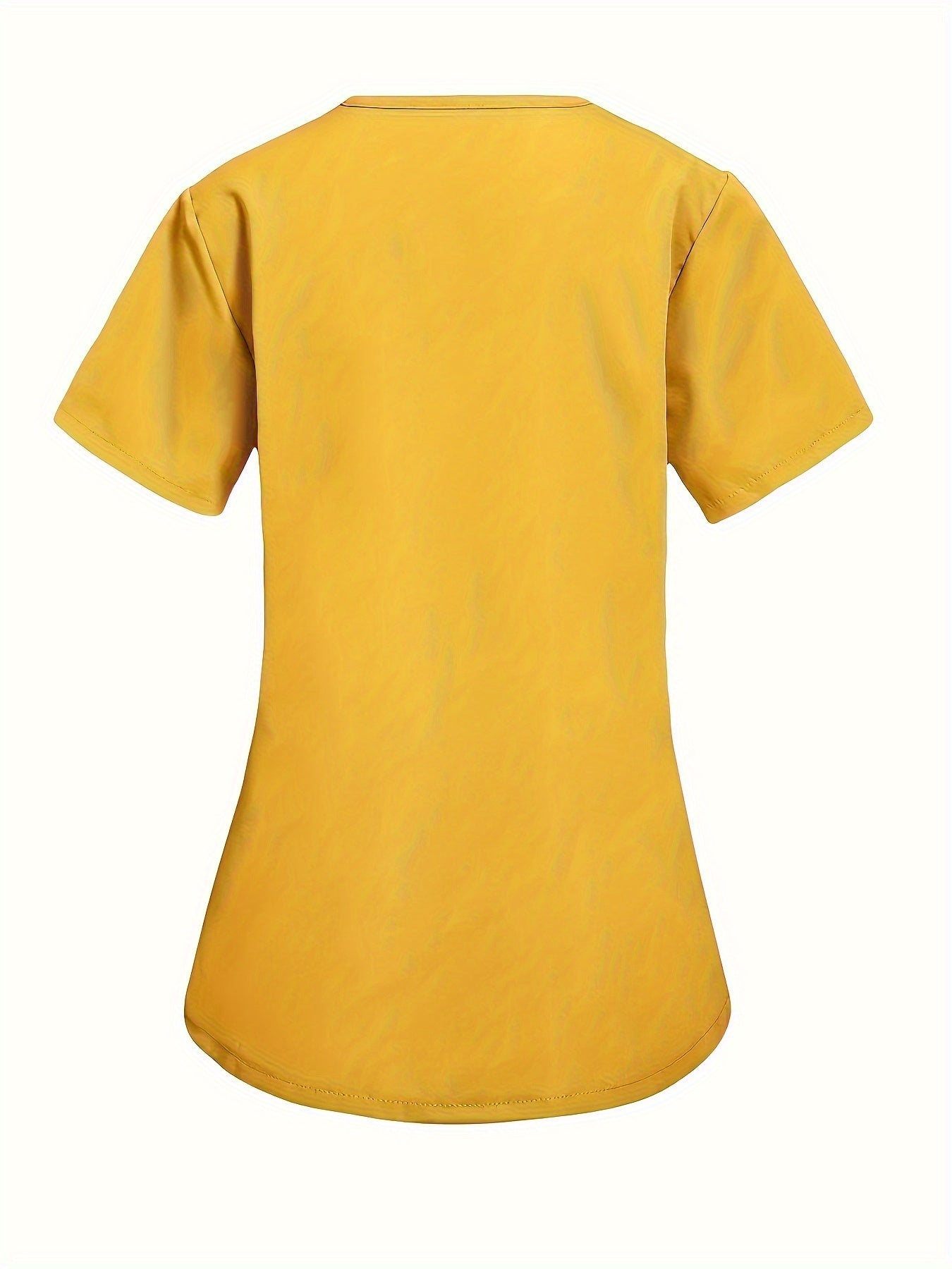 Fashion Casual V-neck Women's Work Clothes Care Comfortable Sweat-absorbing Brush Clothes Set, Fashion Short-sleeved Beauty Salon Medical Wash Clothes Work Clothes