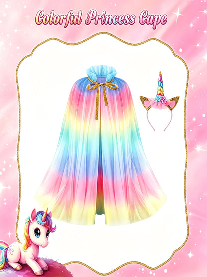 18pcs Princess Dress-Up Clothes Suitable for Role-Play Costumes with Unicorn & Mermaid Costumes, Capes, Jewelry - Birthday Outfits, -Line Skirts & Himos Dresses - Non-Stretch Dress Wear for (18pcs)