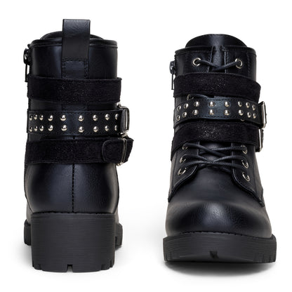 Womens' Combat Lace up Ankle Boots Motorcycle Booties, Women Shoes