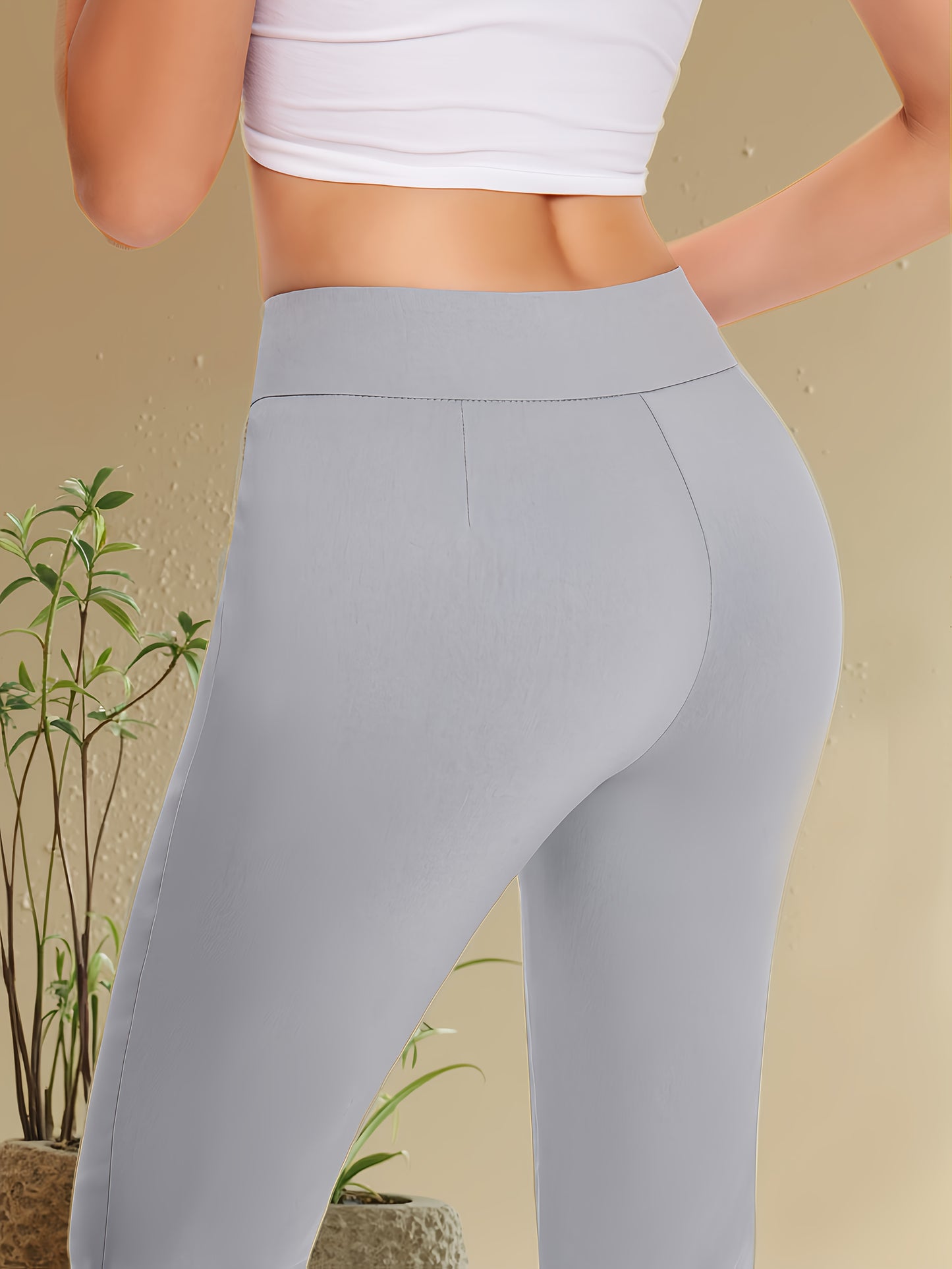 Women's Pull On Straight Leg Capri Pants Stretch Comfort Fit with Eyelet Detail And Two Pockets