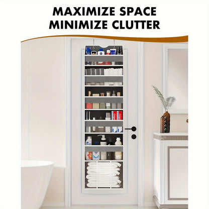 Hanging Organizer for Doors - Features 6 Shelves with 6 Clear Front Pockets And 12 Side Pockets - Can Hold Up to 50LB for Secure Storage Behind Doors in Closets, Bedrooms, Bathrooms, And for Essentials