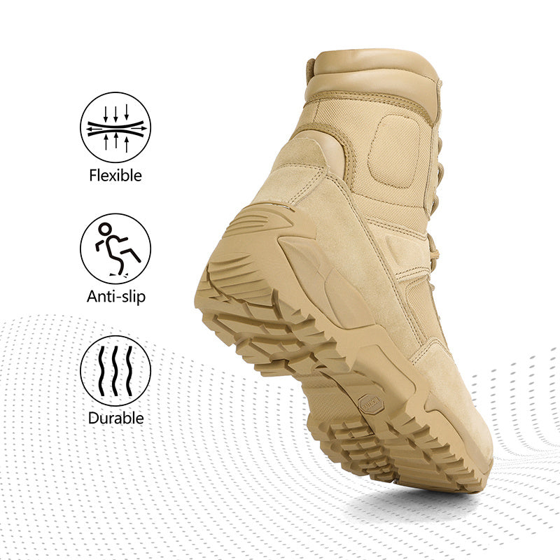 NORTIV 8 Wide Version Men's Tactical Work Boots Durable & Comfortable Hiking Motorcycle Combat Boots Response