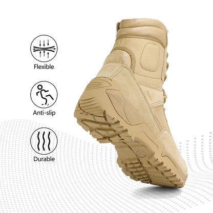 NORTIV 8 Wide Version Men's Tactical Work Boots Durable & Comfortable Hiking Motorcycle Combat Boots Response