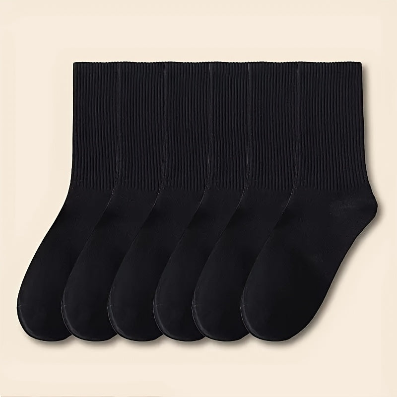 10 Pairs of Solid Black and White Socks, Simple, Breathable, and Comfortable Mid-calf Socks, Suitable for All-season Sports, Unisex