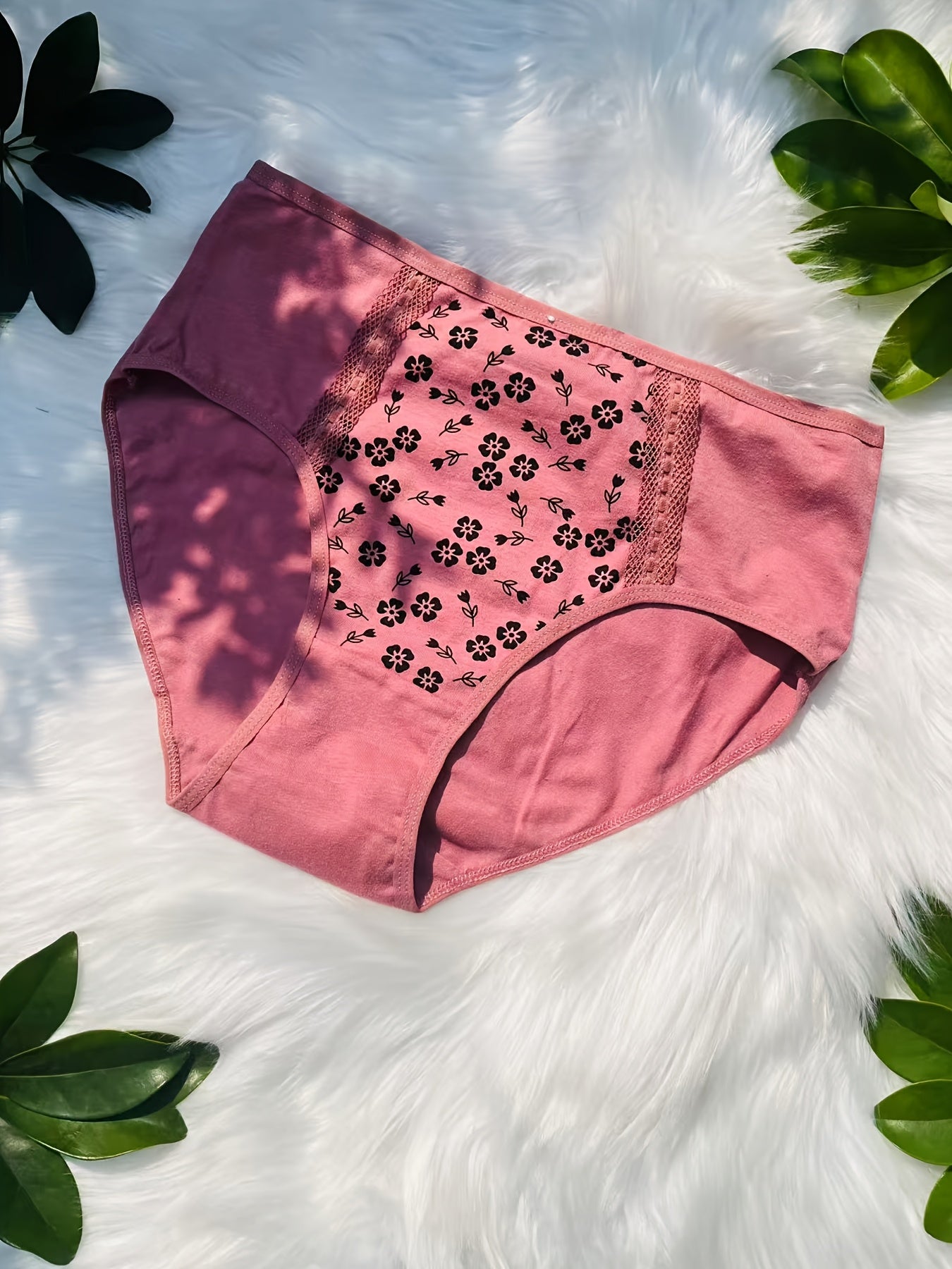 17pcs Women's Comfortable Mid-Waist Printed Bikini Panties, Breathable Butt Lifting Plus Size Panties (Random Delivery)