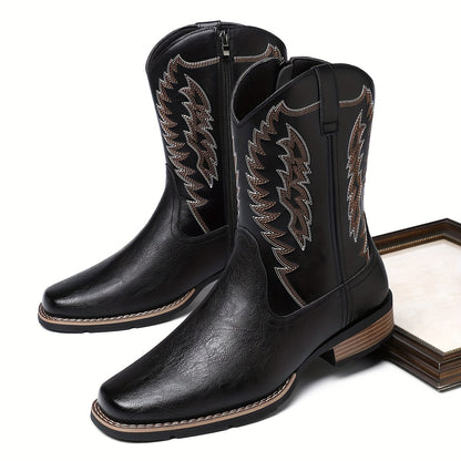 Men'S Vintage-Inspired Business Casual Boots - Slip-On, High Top with Rubber Sole for All Seasons, for Autumn, Spring