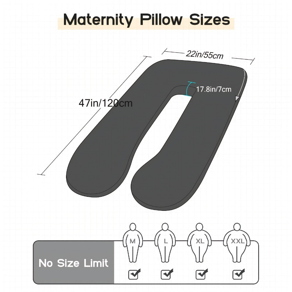 U-Shaped Pregnancy Pillow - 47-Inch Full-Body Support
