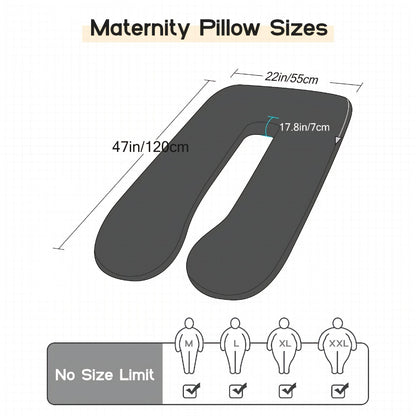 U-Shaped Pregnancy Pillow - 47-Inch Full-Body Support