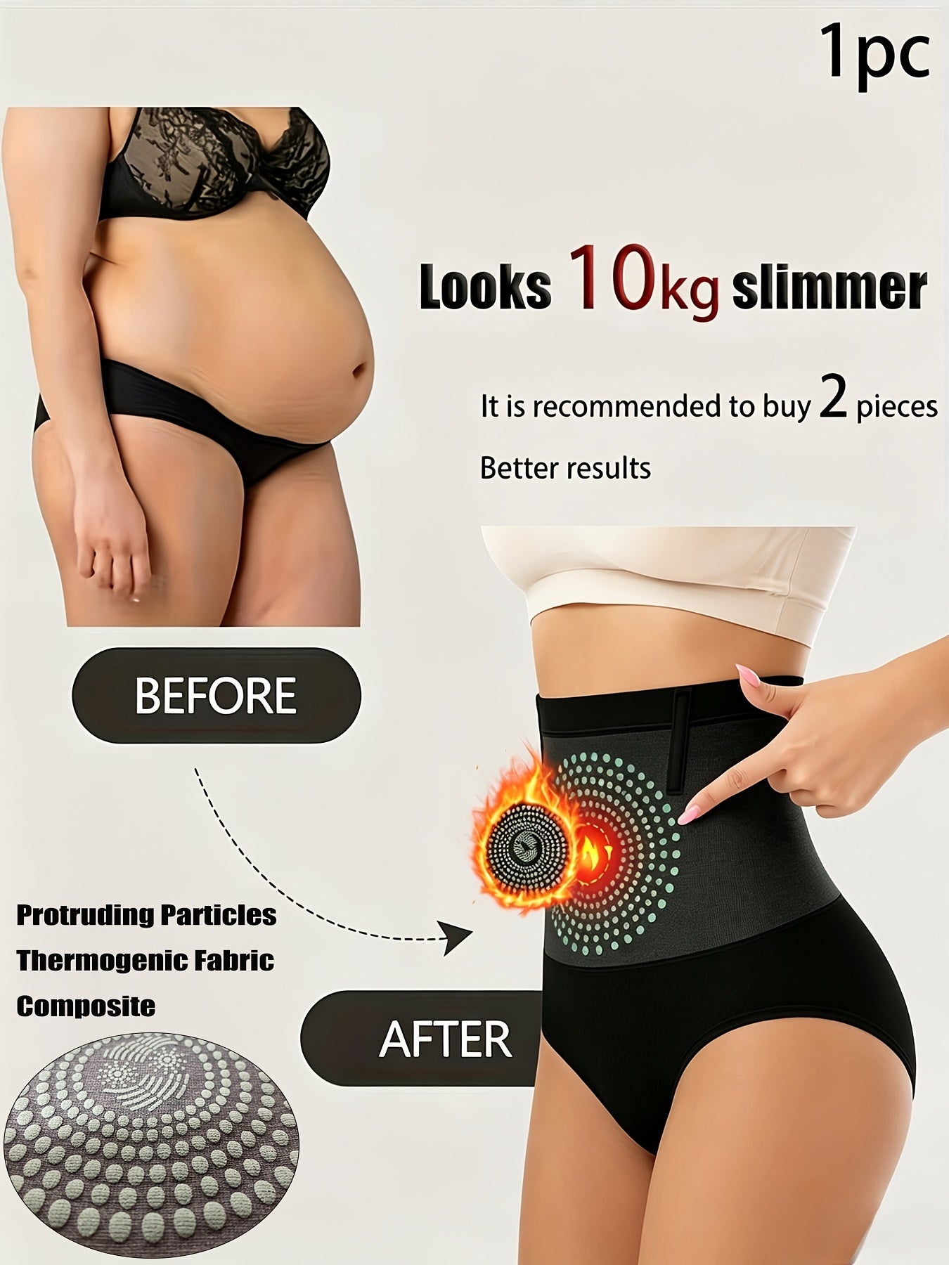 1 Pack - Hip Lift Waist Shapewear, Abdominal Compression Control and Butt Lift to Improve Posture with a Flat Abdomen, Minimalist Style - High Stretch Soft Fabric, Daily Body Sculpting