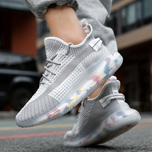 Men's Sports Shoes, Thick-soled Lace-up Men's Casual Shoes, Fabric Surface Men's Breathable Sports Shoes, Men's Running, Suitable for Outdoor Running, Gatherings and Other Activities
