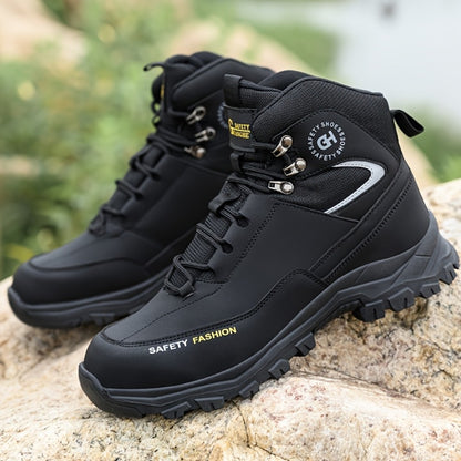 Men's Lace-Up Work-Style Shoes - Reinforced Toe and Rubber Sole