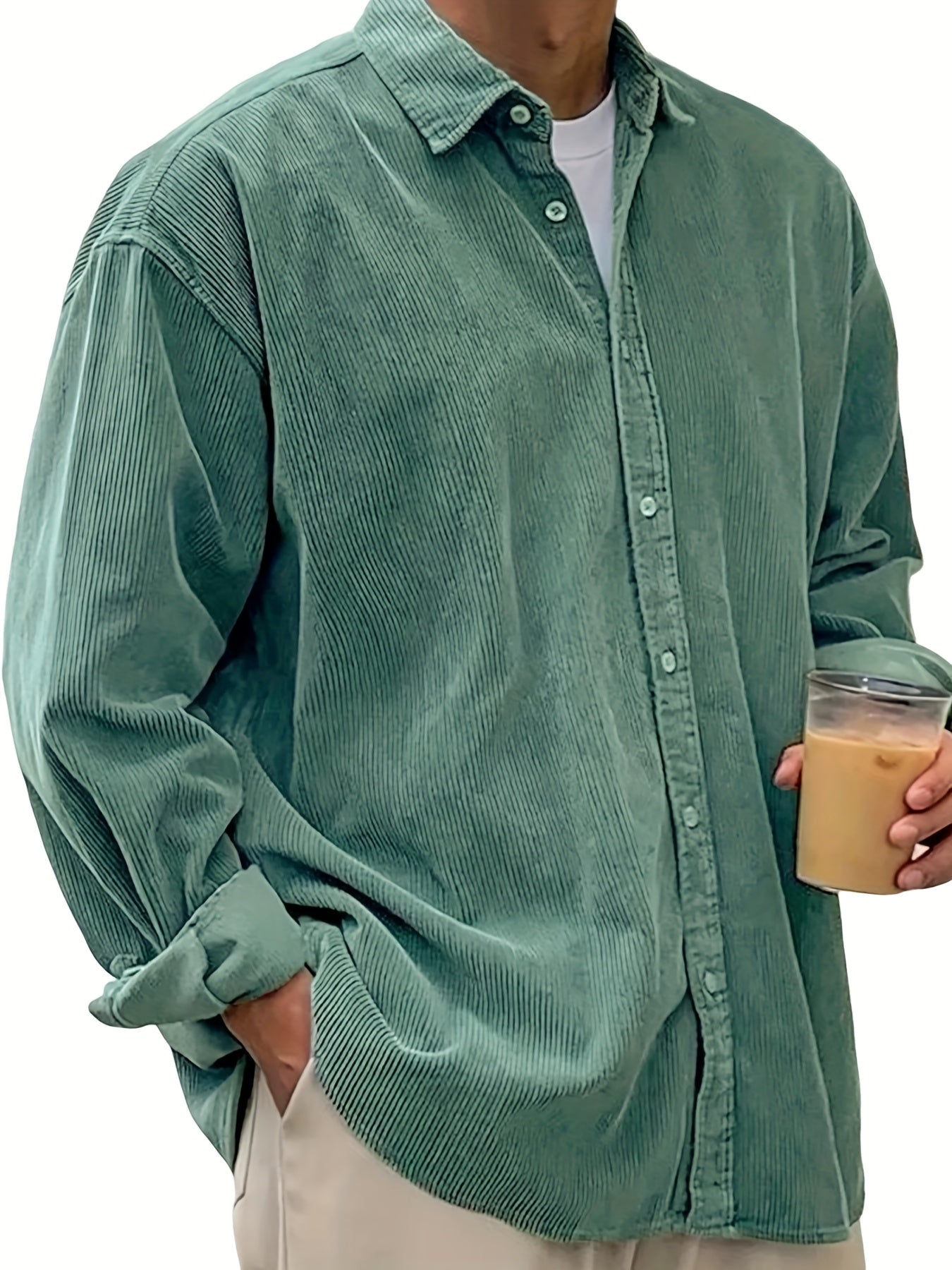 Men's Black Long-Sleeve Shirt - product view 32