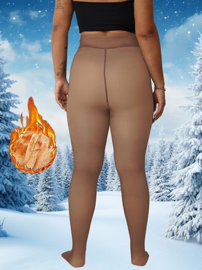 Women's Winter Large-size Pantyhose, Providing Excellent Warmth with High Elasticity. Fashionable And Casual Design, with A High-waist Feature. Suitable for Autumn And Winter Seasons. Can Be Perfectly Matched with Short Skirts And Boots.