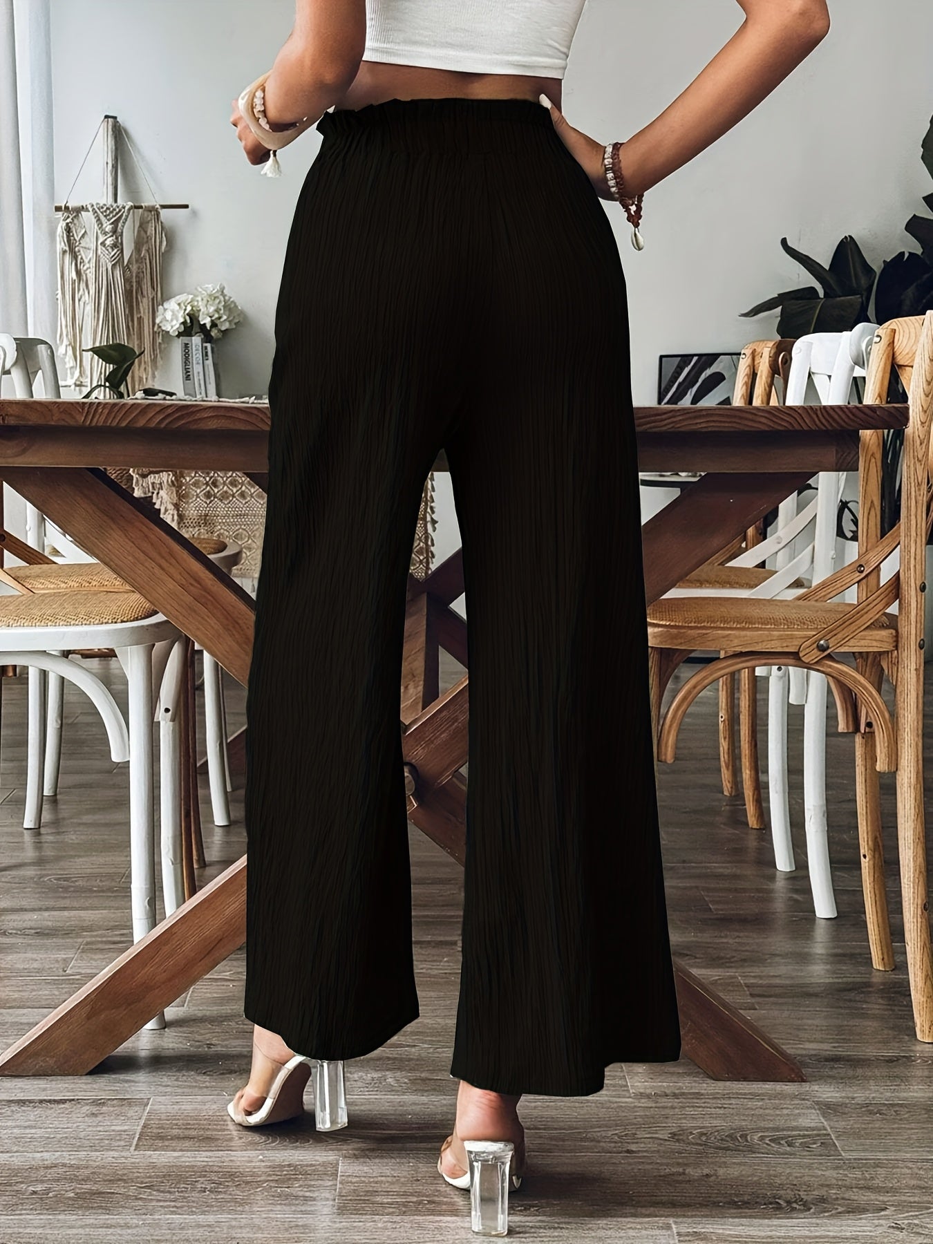 Women'S Home Solid Color Casual Straight Leg Pants for All Seasons. Fashionable And Comfortable