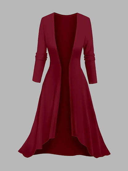 Two-piece Dress: Simple And Fashionable Printed Top Paired With A Collision Long Coat, Elegant Two-piece Suit, Women'S Dresses, Collision Women'S Dresses, Women'S Elegant Dresses, Women'S Dresses, Tiffany Size Dresses
