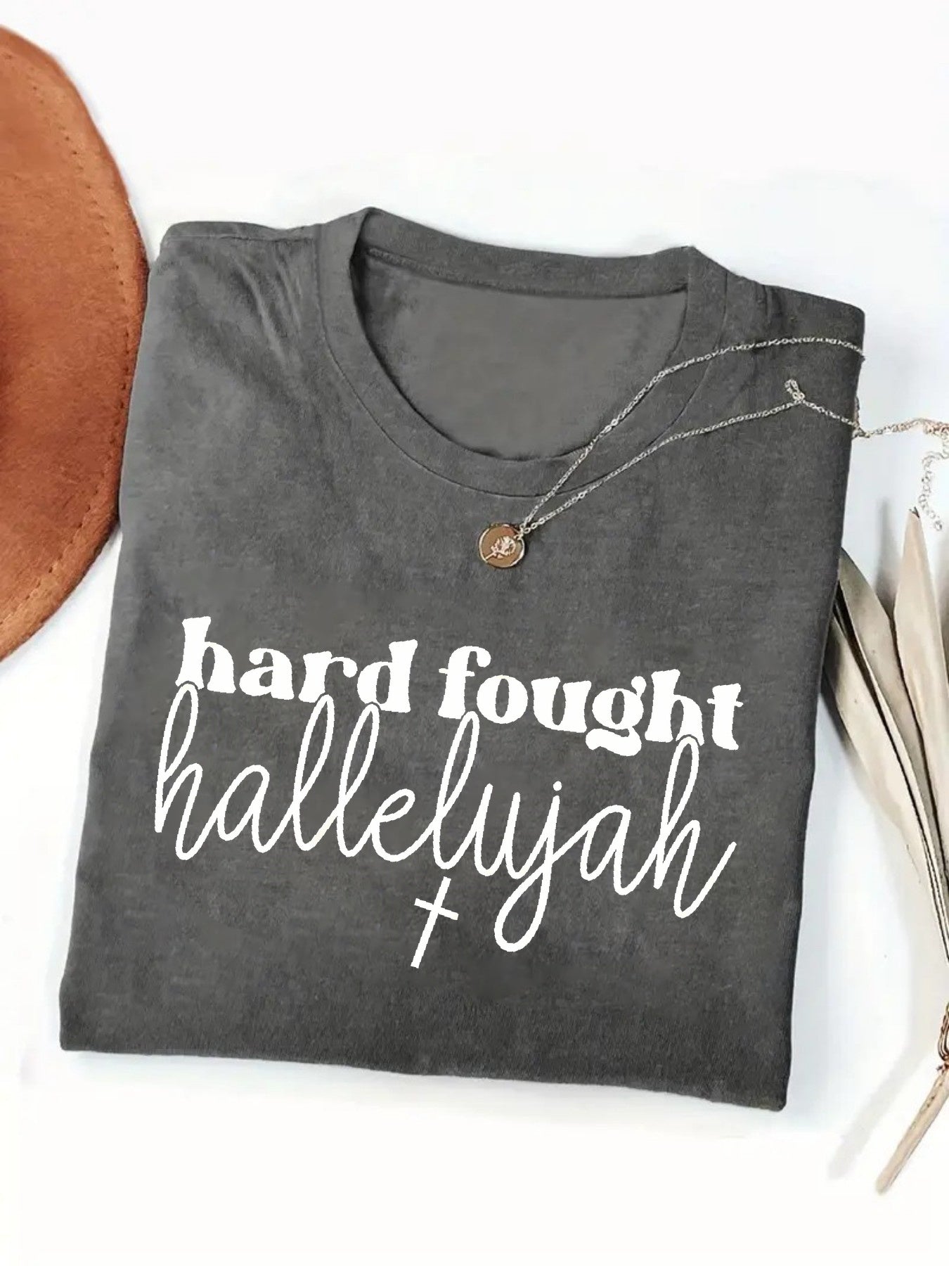 Plus Size, 1pc Plus Size Women's Oversized Christian Prayer T-Shirt 1XL-5XL - Coral Pink with White Faith Text & Prayer Design, Short Sleeve Round Neck Loose Fit Top for Church Outfits, Spring Summer Spiritual Wear, Machine Washable Soft Breathable