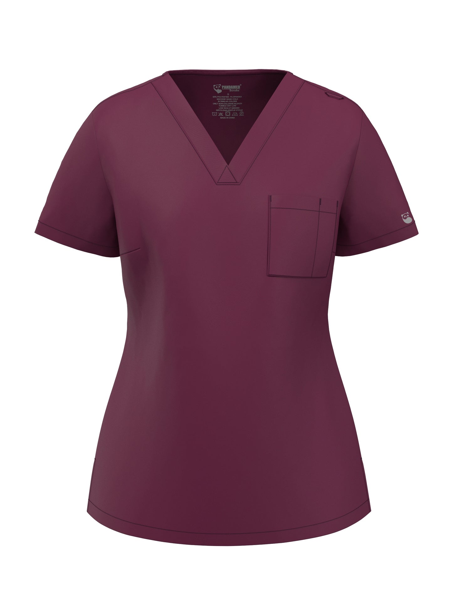 Women's Scrub Pants Set, Elastic Breathable Polyester Spandex Blend, V-Neck Short Sleeve with Pocket, Solid Color, for Work