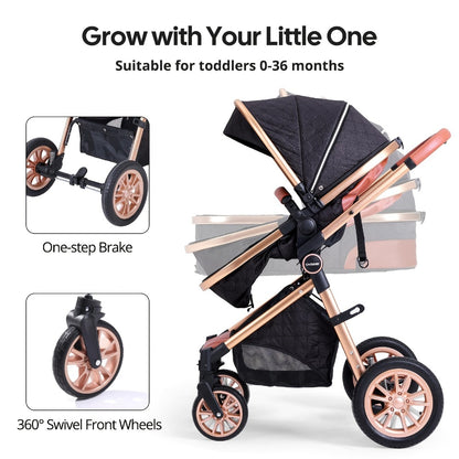 Baby Stroller - Foldable Reversible Adjustable Travel