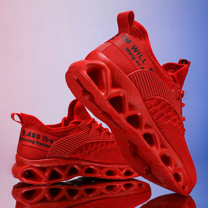 Red Sneakers for Men And Women Summer Mesh Surface Breathable Running Shoes Comfortable Soft Sole Hollowed-Out Mesh Shoes Light Trendy All-In-One Walking Women'S Casual Shoes Large Size Couple Shoes Fitness Jump Rope Playing Women'S Shoes