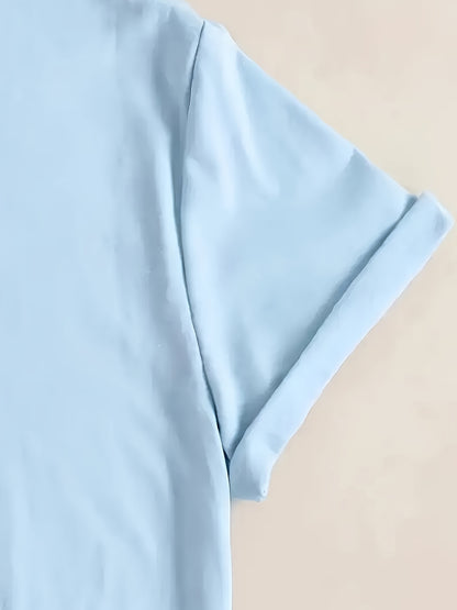 Stylish Women'S Tee - Cozy And Laid-Back, Featuring a Round Neckline, Perfect for Any Season, Chic Casual Top, Available for Local Delivery, Summer Shirt, a Must-Have for Elegant Summer Gatherings