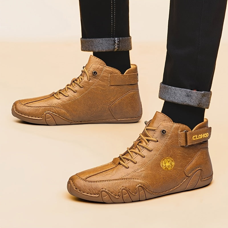 CLOHOO Men's High-Top Sneakers - Comfortable, Breathable Casual Shoes with Soft Rubber Sole for Outdoor & Casual Attire