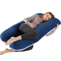 U Shape Velvet Dark Blue Grey