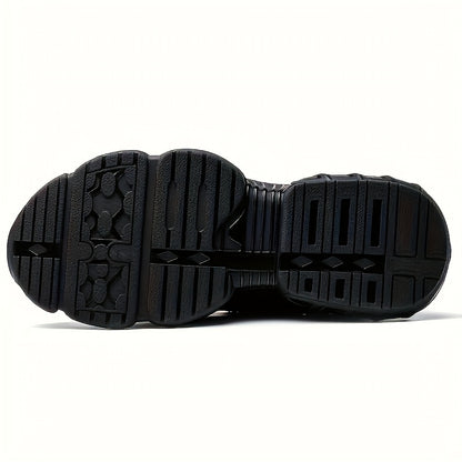 Button Elastic Lace-up Loafer Anti-smash And Anti-stabbing Work Shoes