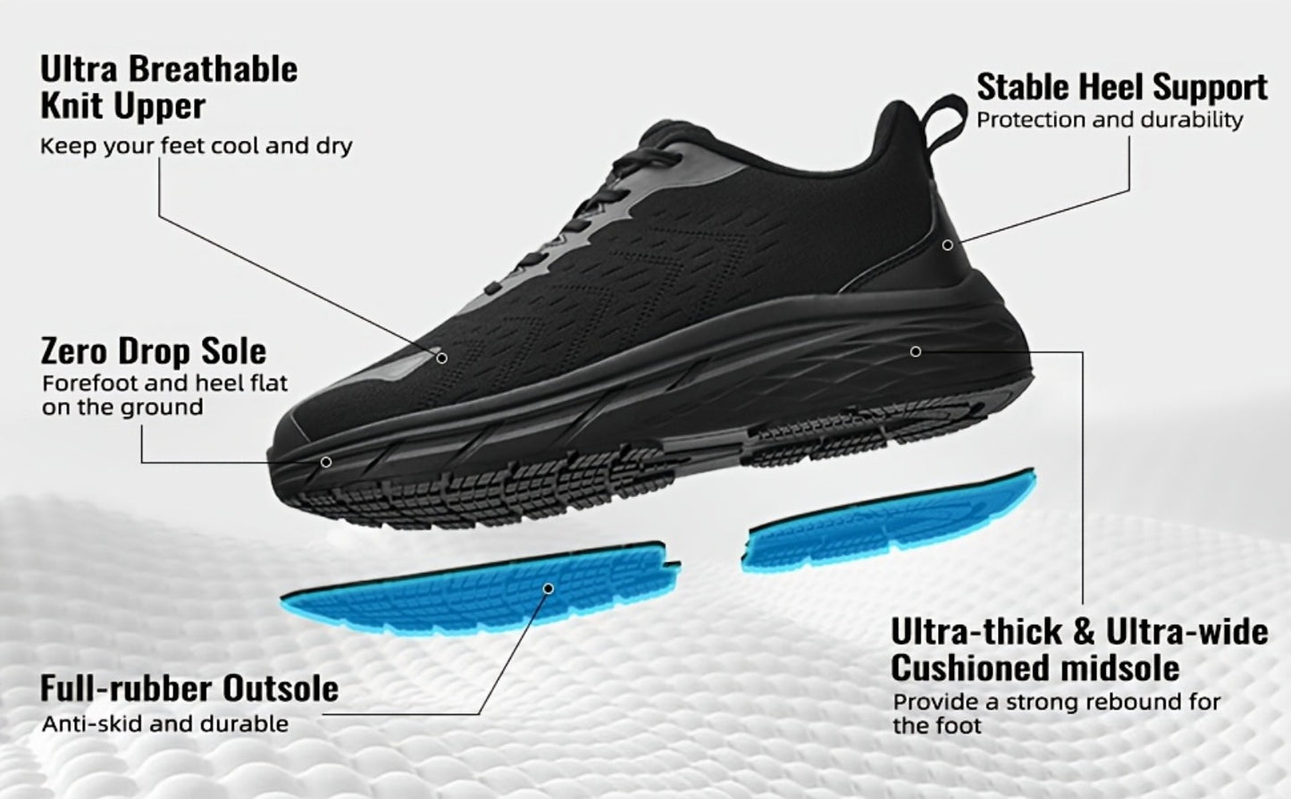 Men's Sneakers - Non-Slip Sole & Breathable Comfort