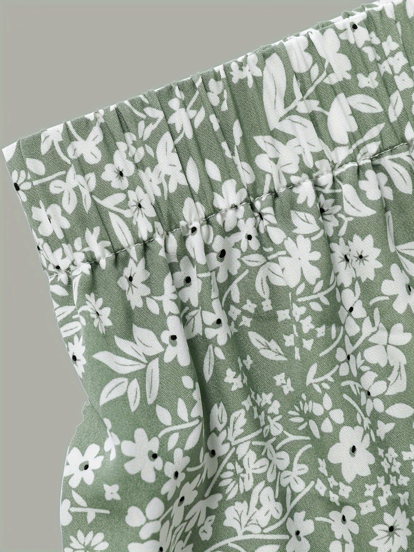 Women'S Summer Floral Print Wide-Leg Pants with Elastic Waist - High-Waisted, Flowy Design, White & Black Leaf Pattern, Perfect for Vacation or Casual Outings, Vacation Outfit | Floral Print Pants | Texture