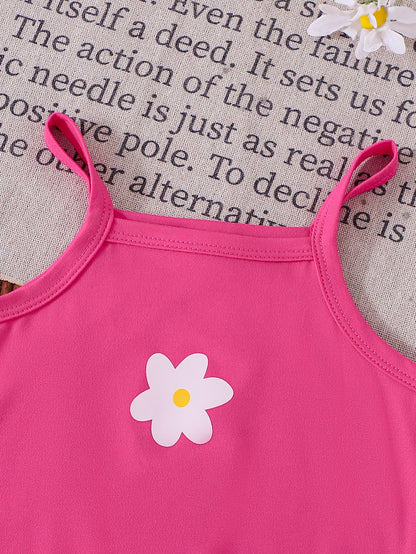 3pcs Baby Girl Pink and Leopard Print Rompers with White Floral Prints | Cute Spring/Summer Knitted Fabric Rompers with Slight Stretch, Regular Fit, for Outdoor, Perfect for Outdoor