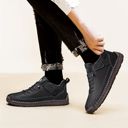 Men's High-Top Casual Ankle Boots - Elastic Closure and Rubber Sole