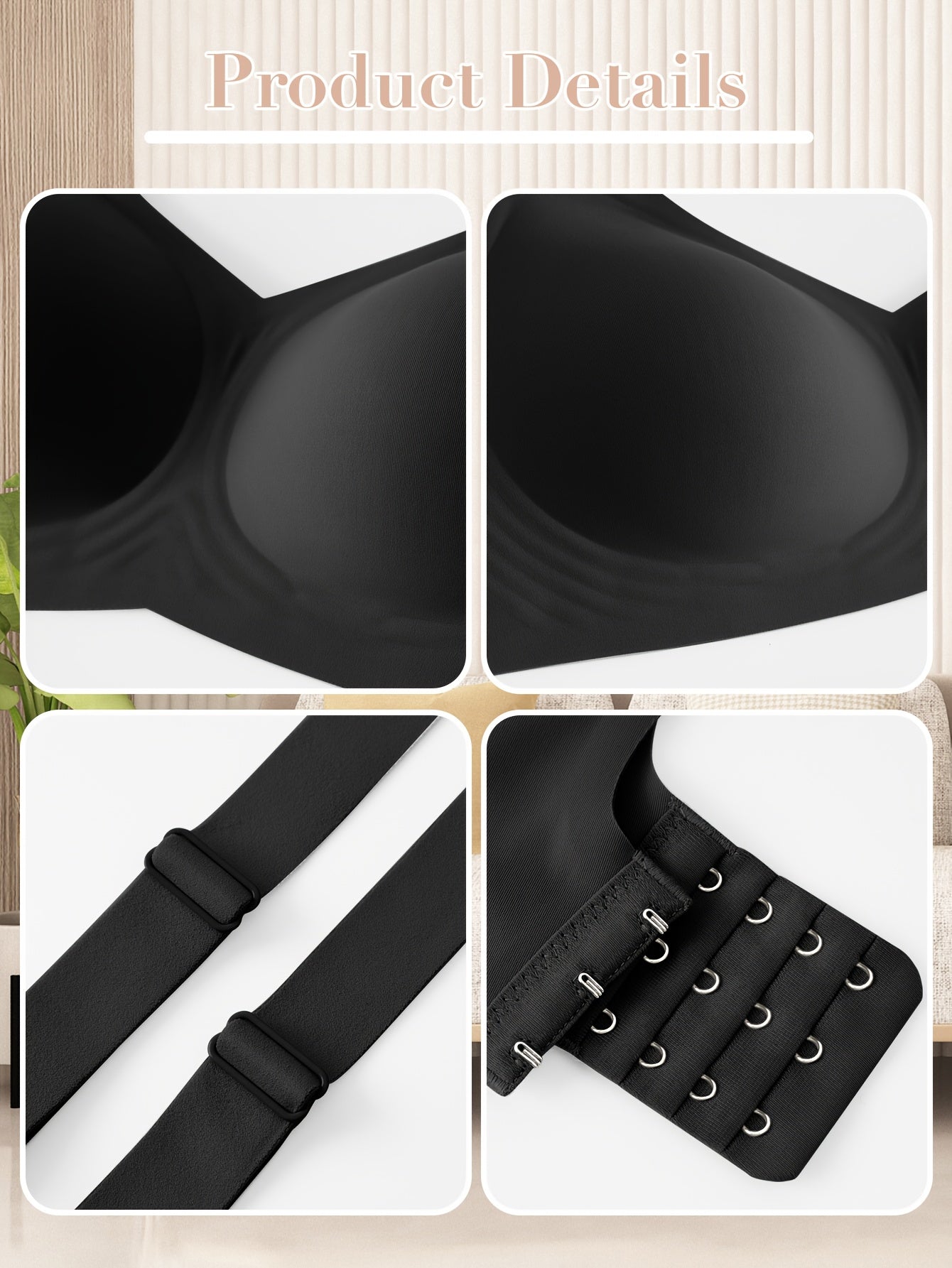 Elegant Solid Color Wireless-Free Push-Up Bra - Medium Support, Comfortable & Lifted Design for a Lifted Appearance, Non-Removable Pads, Seamless Full Cup Coverage, All-Day Wear, Women's Lingerie, Sleek Push-Up Bra, Smooth Fabric