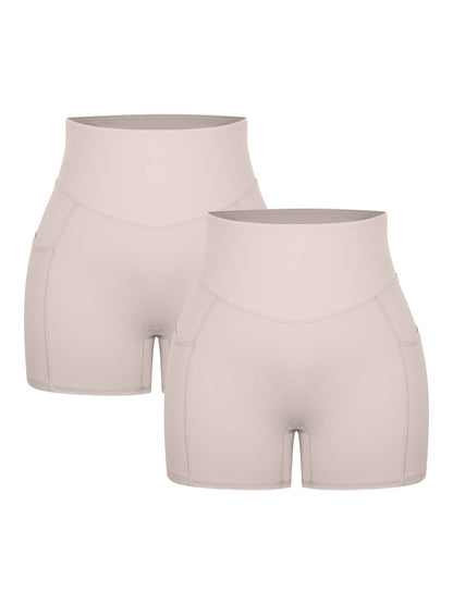 1Pc Women'S High-Waist Stretchy Athletic Shorts, Breathable Compression Bike Yoga Workout Shorts