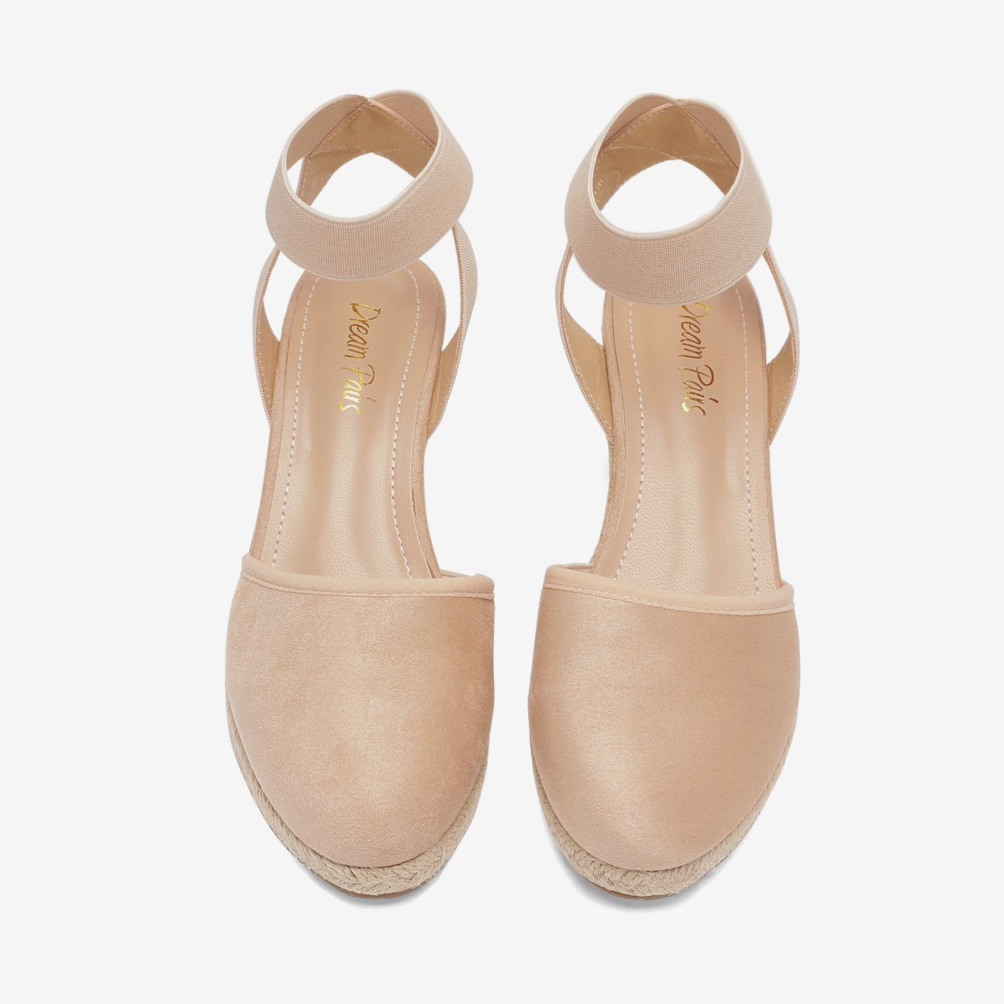 Women's Elastic Ankle Strap Espadrilles Wedge Sandals Closed Toe Platform For Women Ankle Strap Casual Comfortable Wedge Sandals Breathable And Comfortable, Suitable For Spring, Summer And Fall