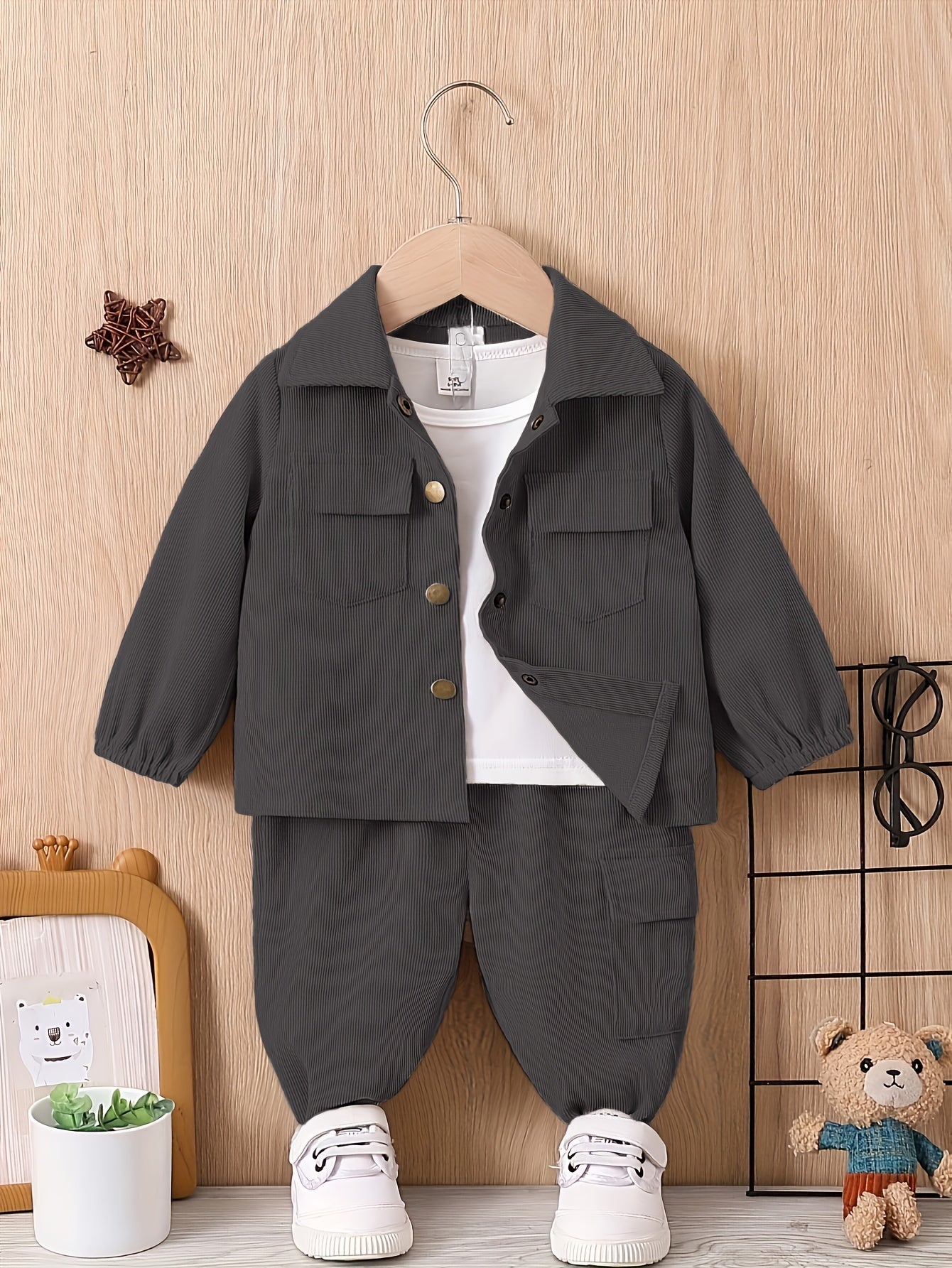 Children'S Suit Boys' Autumn Winter Clothes Baby Fashion Work Clothes 2pcs Boy'S Sports Suit Children, for Outdoor