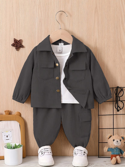 Children'S Suit Boys' Autumn Winter Clothes Baby Fashion Work Clothes 2pcs Boy'S Sports Suit Children, for Outdoor