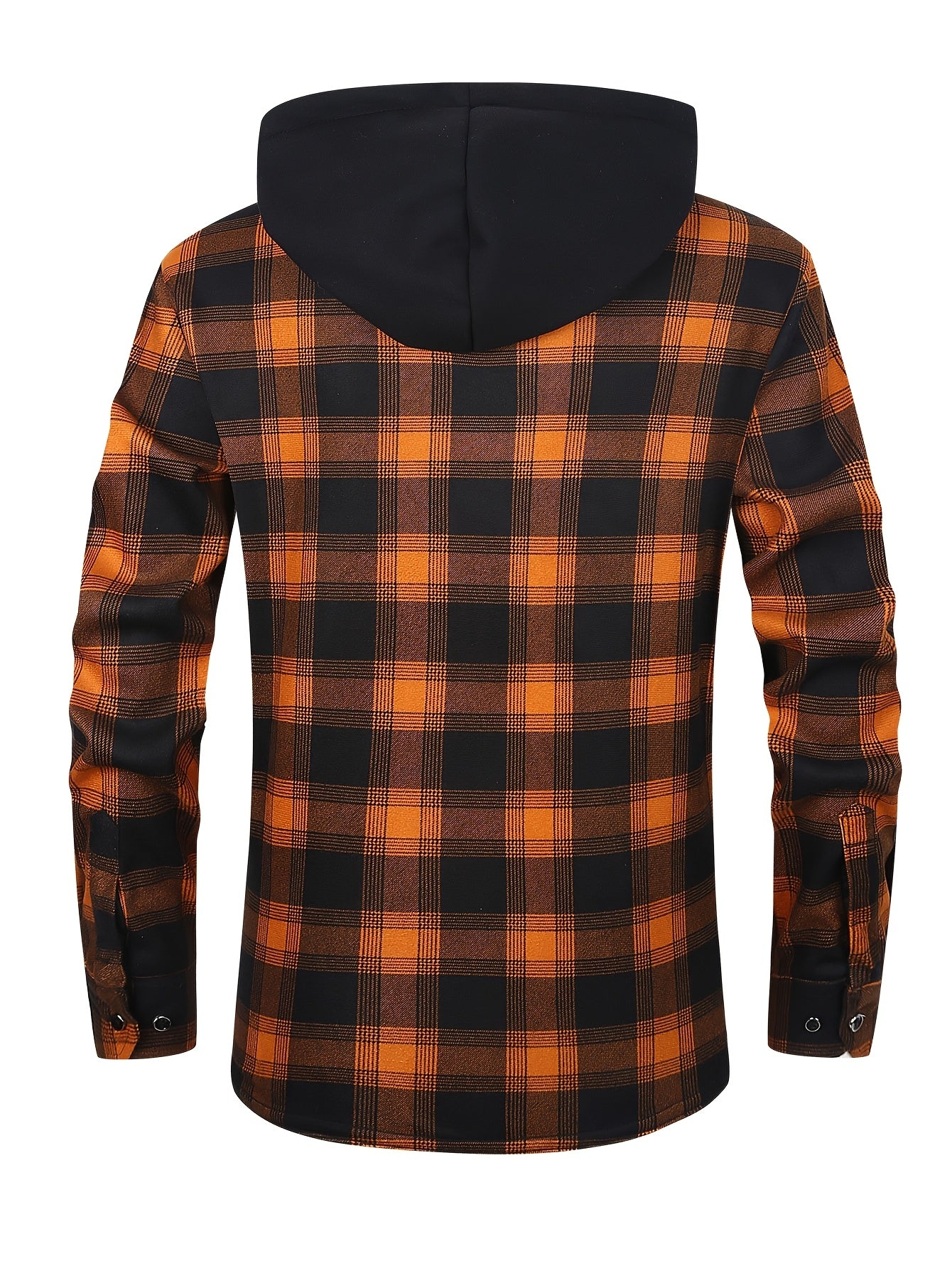 New Men'S Plaid Hooded Long-Sleeved Shirt Outdoor Casual Shirt Jacket | Flannel with Pocket Double Bag Double | Inner Lining Is Thickened | Thermal Shirt