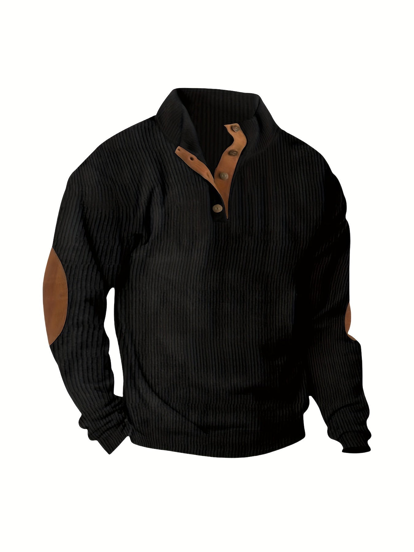 Men'S Autumn And Winter Outdoor Loose Jacket, Corduroy Casual Stand Up Collar, Long Sleeved Button Hoodie, Men'S
