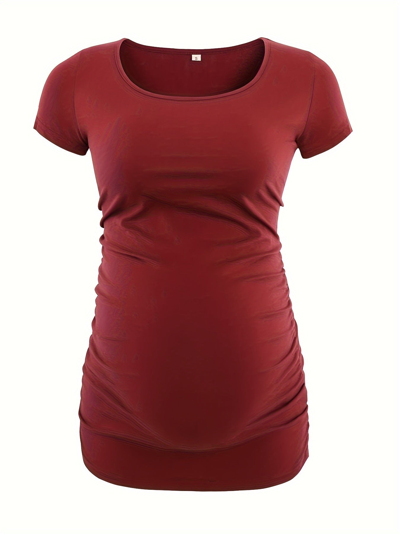 Women's Maternity Classic Side Ruched T-Shirt Tops Mama Pregnancy Clothes