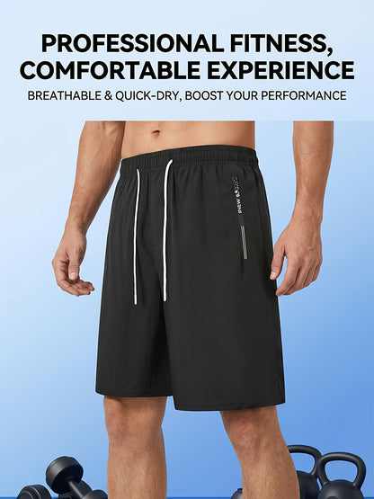 5pcs Pc (5-Color Multi) Men's Summer Athletic Shorts with Elastic Drawstring Waist & Zipper Pockets - Lightweight Breathable Fabric, Regular Fit Mid-Rise Suitable for,, Gym, Casual Wear - Smooth Texture Shorts