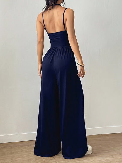Casual Loose-Fitting Pleated Jumpsuit for Women, Suitable for Spring And Summer