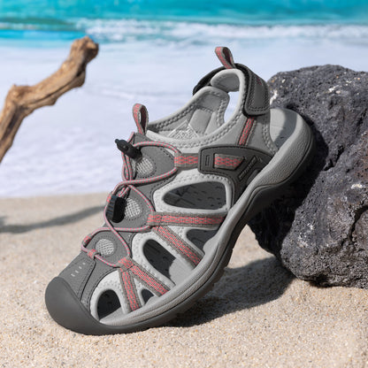Women's Hiking Sandals Adventurous Summer Sports Shoes Outdoor Closed Toe Athletic Sport Sandals Comfortable Water Shoes Water-Friendly Beach Pool Vacation Fishing Boating Park Shoes