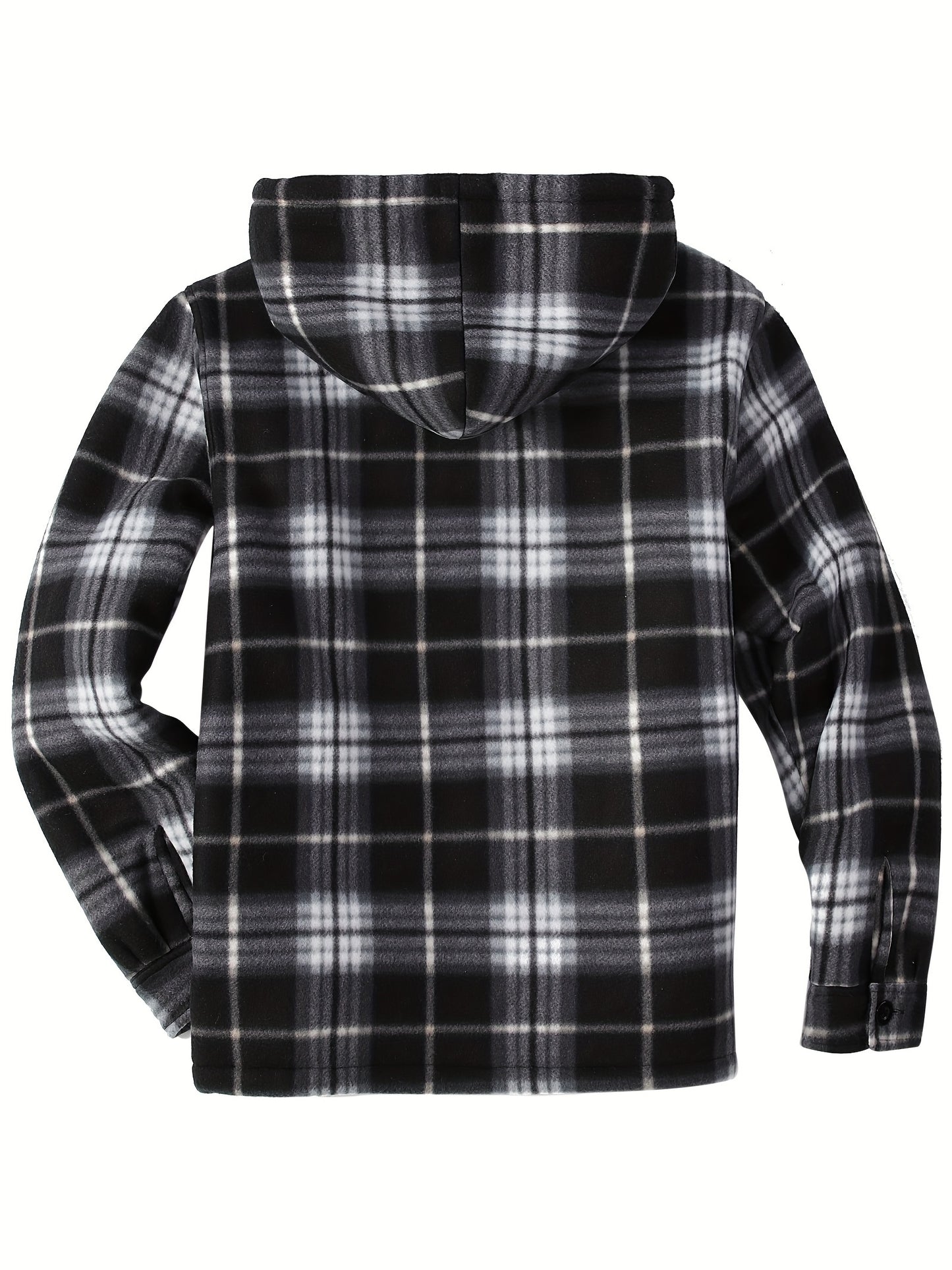 Men'S Heavyweight Fleece Hoodies Jacket - Full Zip Up Thick Sherpa Lined Flannel Plaid Shirt Jacket