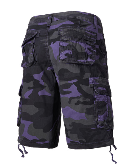 Men's Pure Cotton Washed Camouflage Outer Multi Pocket Workwear Shorts