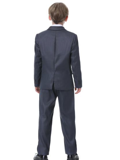 NIMBLE Boys Formal Suit Set Jacket Vest Trousers 3pcs 3-13Y Children Party Clothes Host Wedding Available In Four Colors Blue Black Khaki Navy Blue