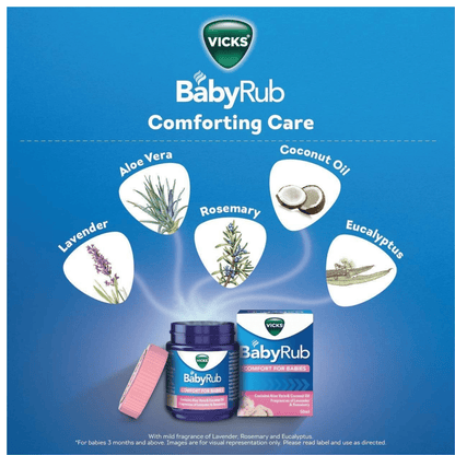 Vicks BabyRub Soothing Vapor Ointment for Babies 50ml Aloe Vera and Coconut Oil