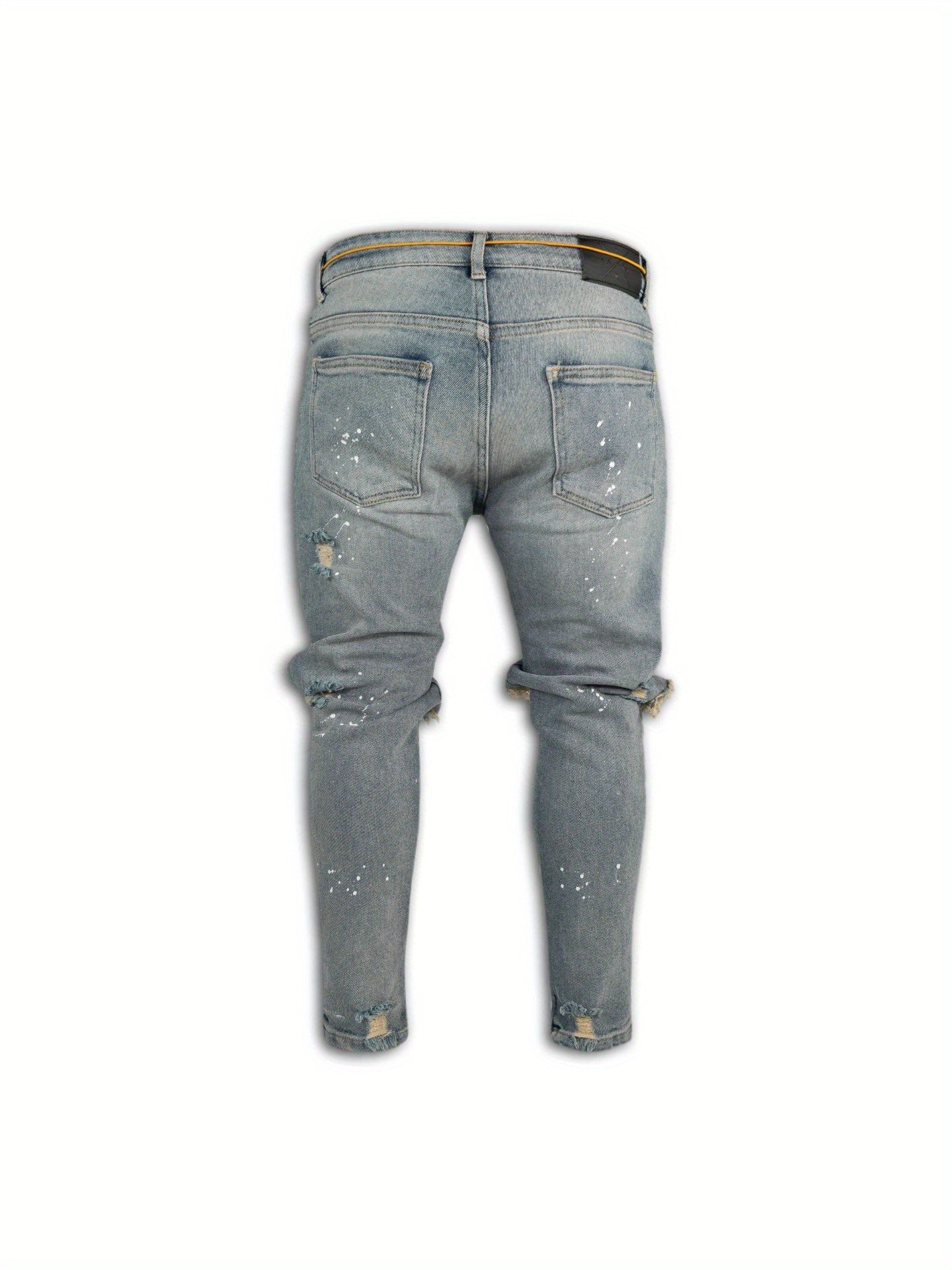 1pc for Man's Skinny Fit Ripped Destroyed Distressed Slim Fashion Stretch Jeans Pants - Stretch & Durable for Daily & Street Wear - Sizes S-3XL