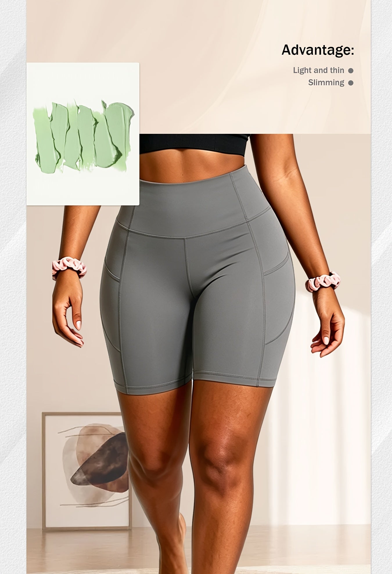 5pcs Set Of Large Sports Shorts For Women, Fashionable Casual Shorts, High Waist High Stretch Yoga Shorts, 5-inch Shorts With Phone Pocket