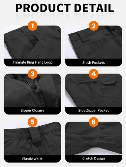 2pcs Summer Outdoor Cargo Shorts for Men, Multi-Pocket Hiking Shorts, Durable, Ripstop, Wear-resistant, Good for Camping, Hunting, Fishing, Summer Outdoor Activies and Daily Wear